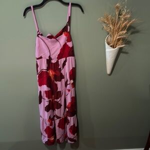 Floral Pink and Red Dress